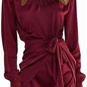 Elegant Burgundy Dress